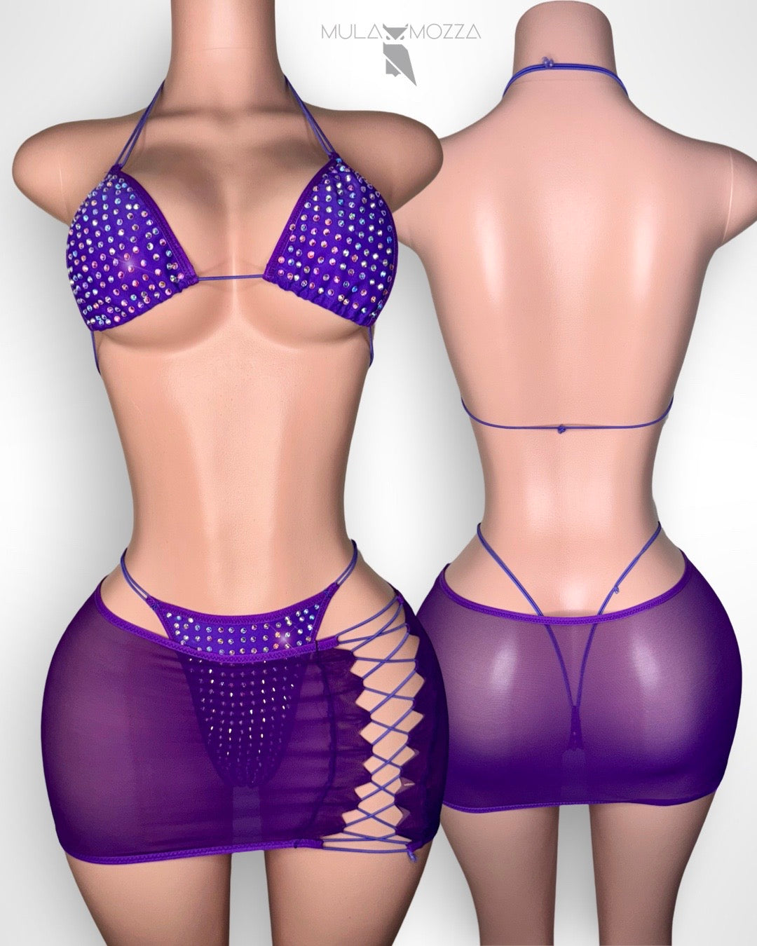 VESPERA - Purple Skirt Set