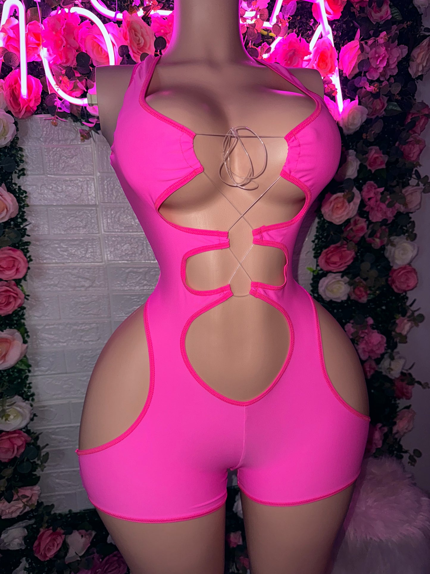 FREYA - Neon Pink Romper
