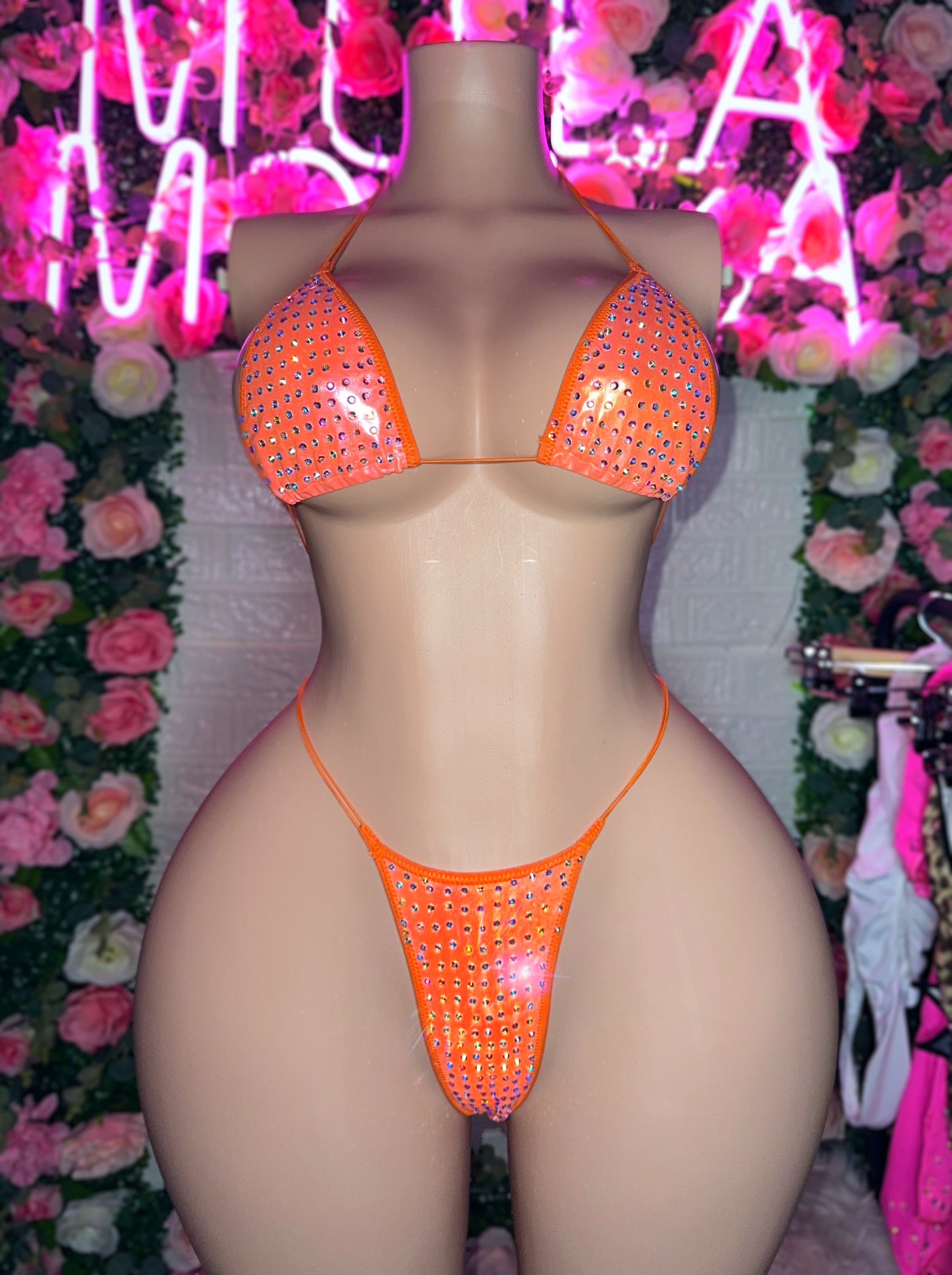 VENUS - Orange Cremsicle Rhinestone Bikini