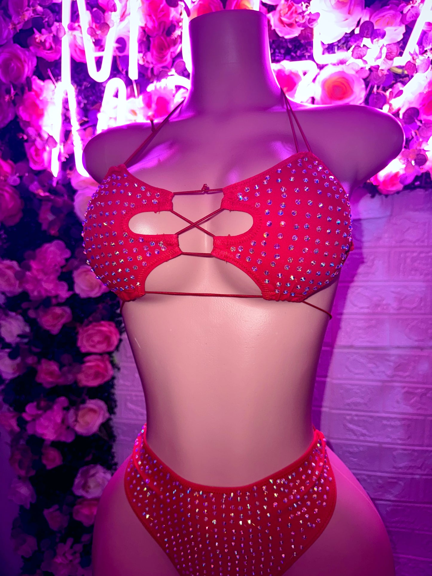 LALA - Ruby Red High Waist Two Piece