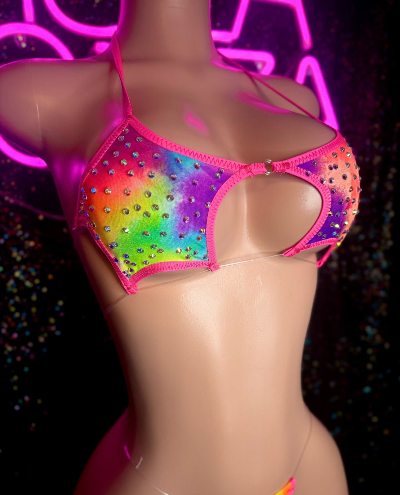 RAINBOW STARKINI- TOP ONLY- READY TO SHIP