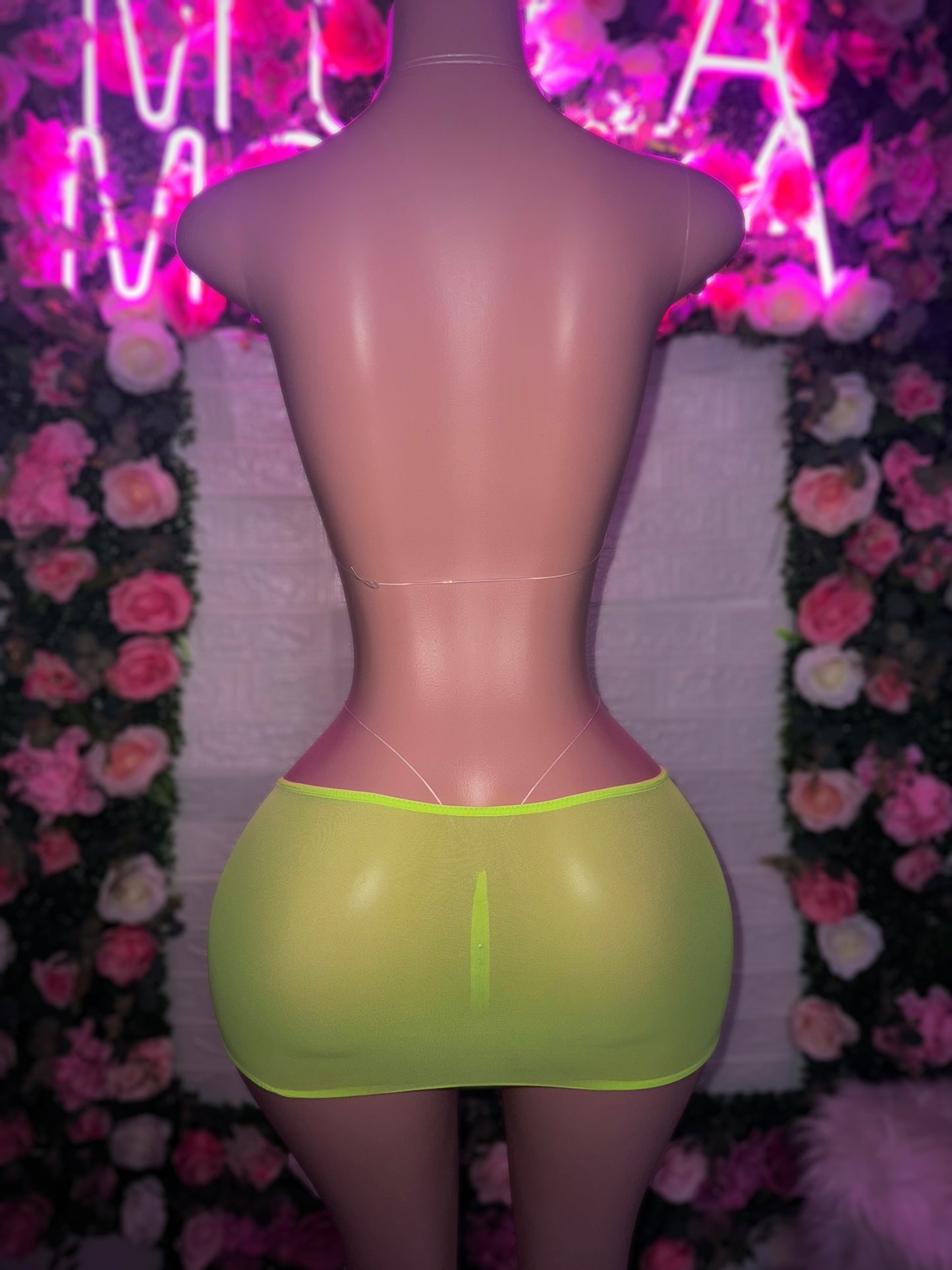 APHRODITE - Neon Green Skirt Set