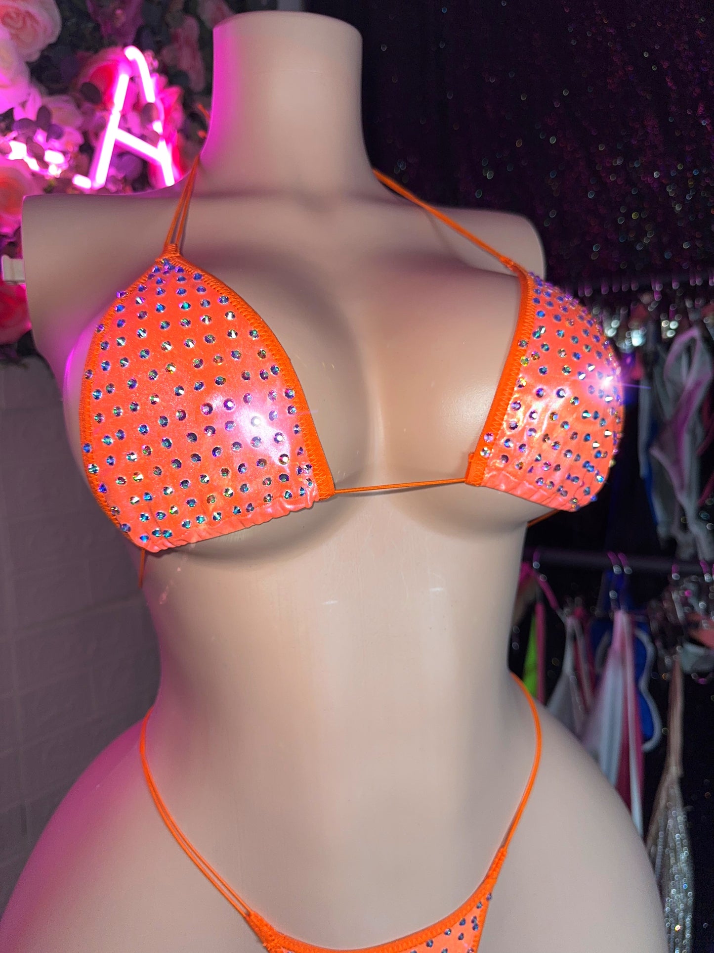 VENUS - Orange Cremsicle Rhinestone Bikini