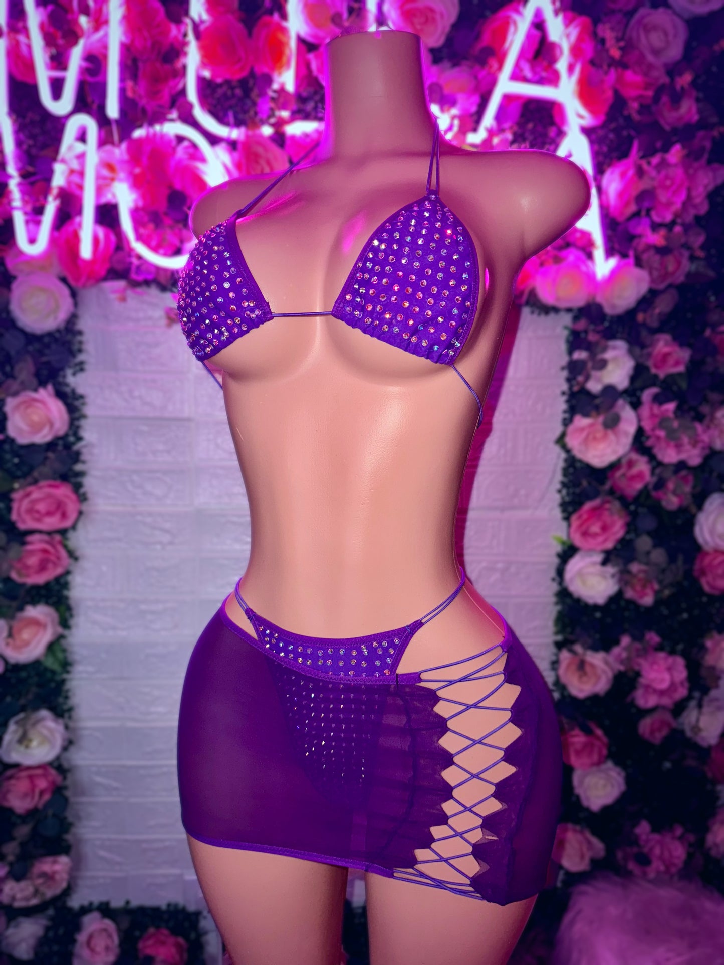 VESPERA - Purple Skirt Set