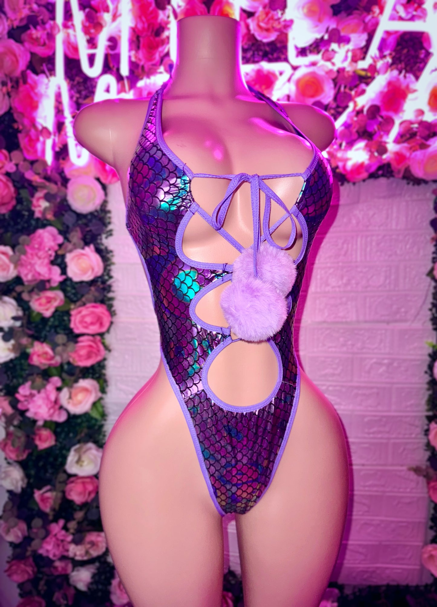 ELIZABETH - Little Mermaid Pom Pom Bodysuit READY TO SHIP