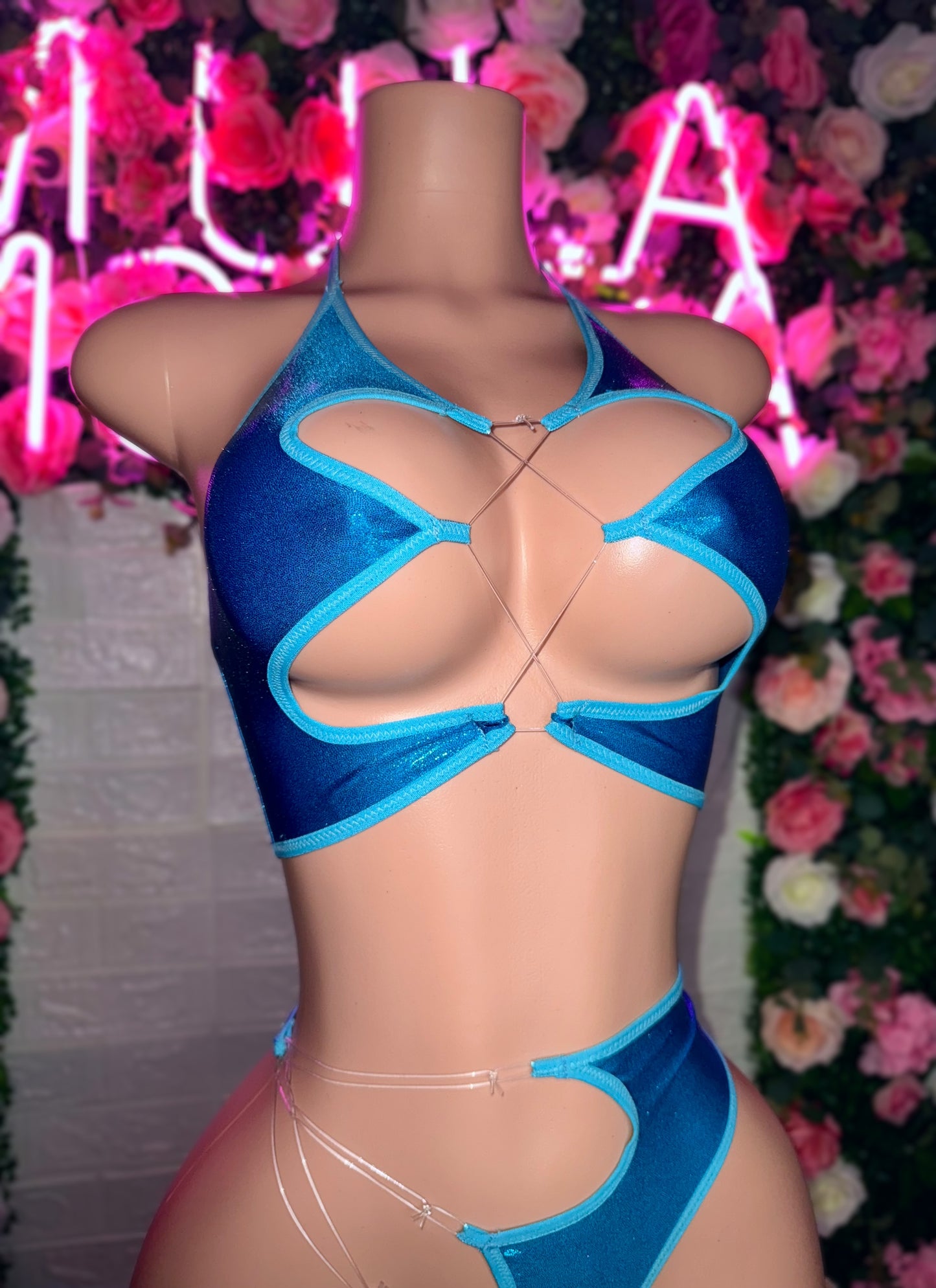 LUNA - Turquoise Asymmetrical Two Piece