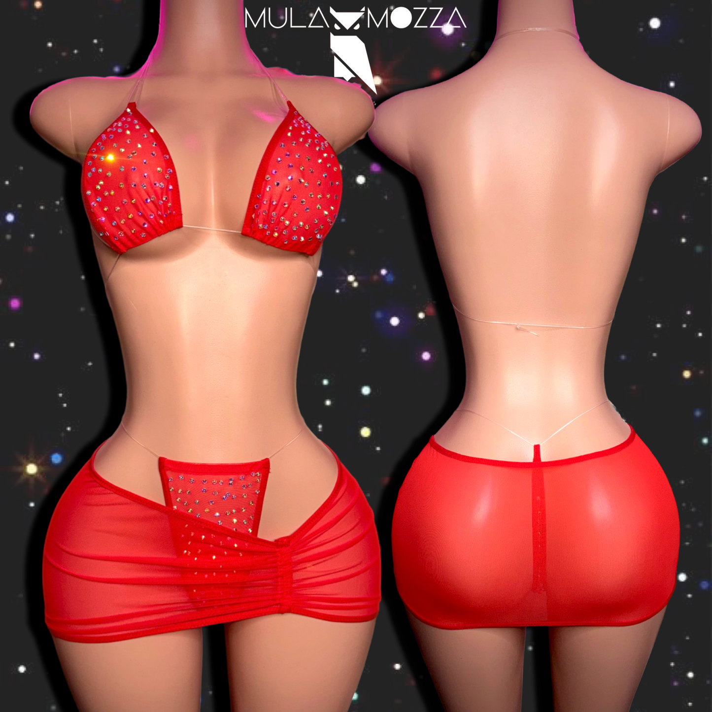 APHRODITE - Ruby Red Skirt Set