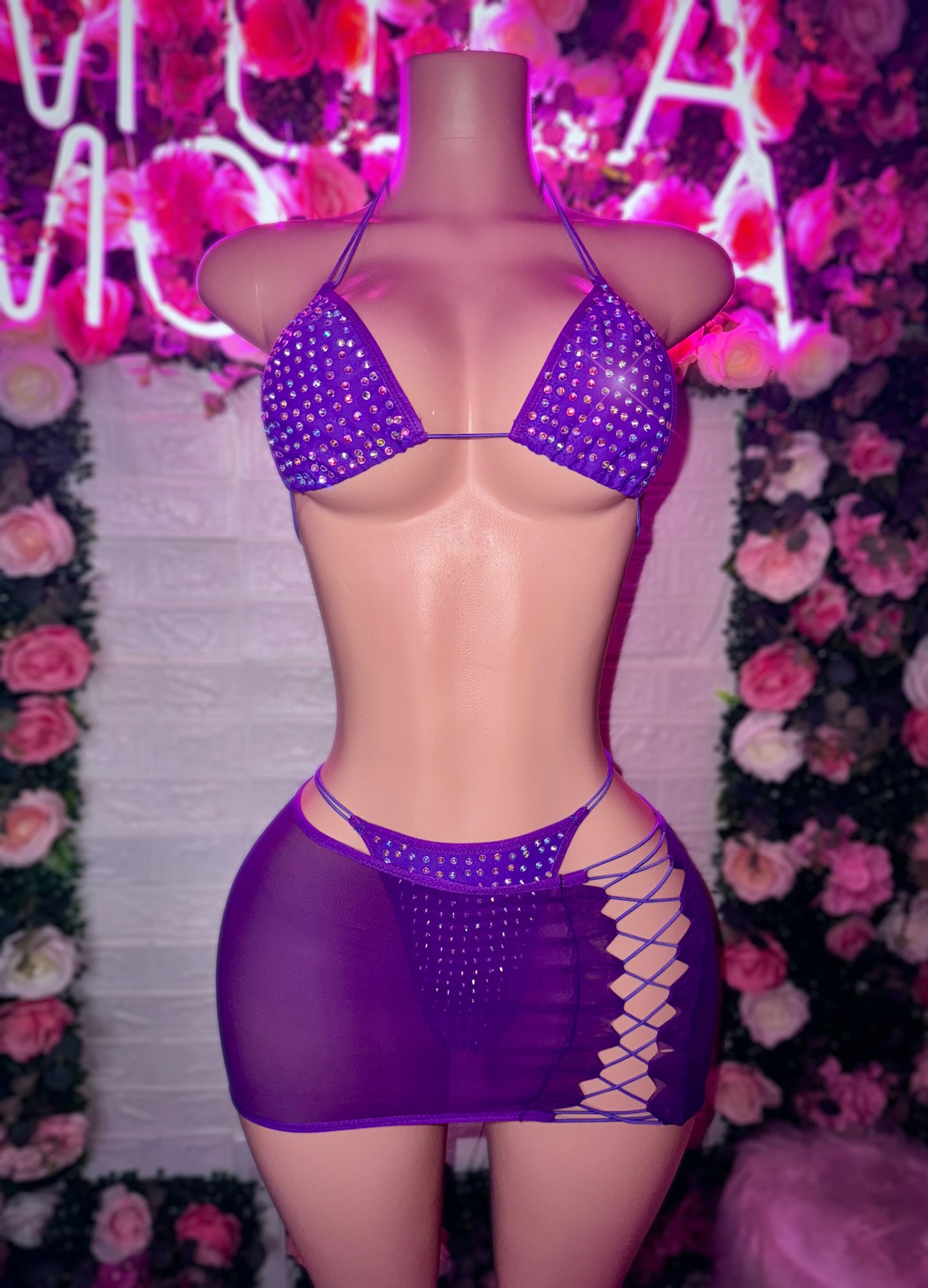 VESPERA - Purple Skirt Set