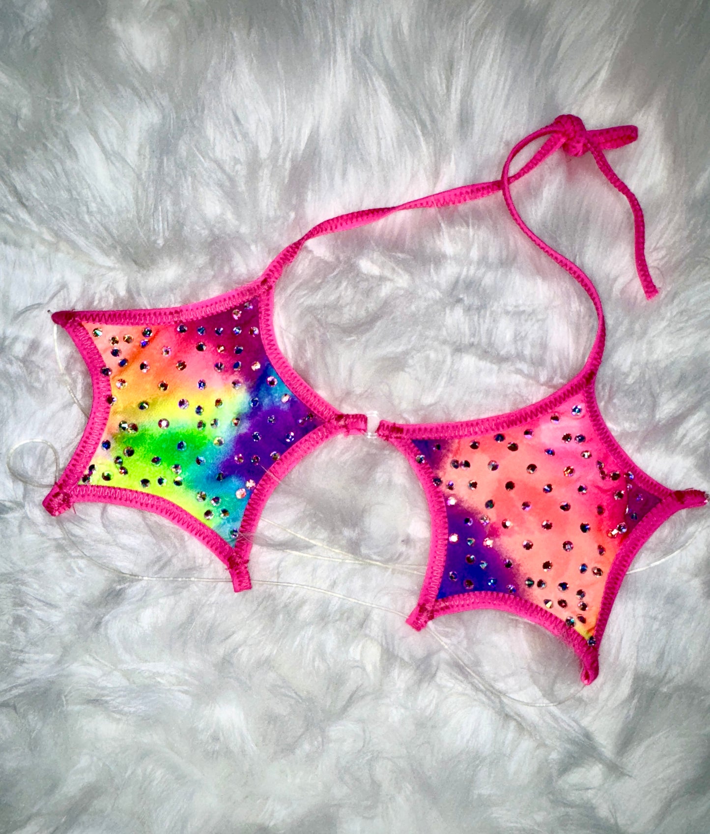 RAINBOW STARKINI- TOP ONLY- READY TO SHIP