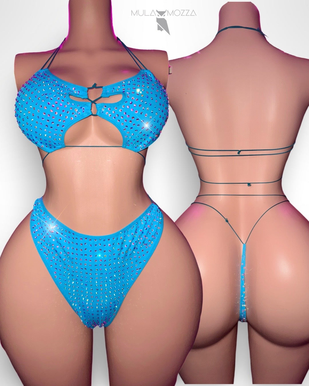 LALA - Turquoise Green High Waist Two Piece