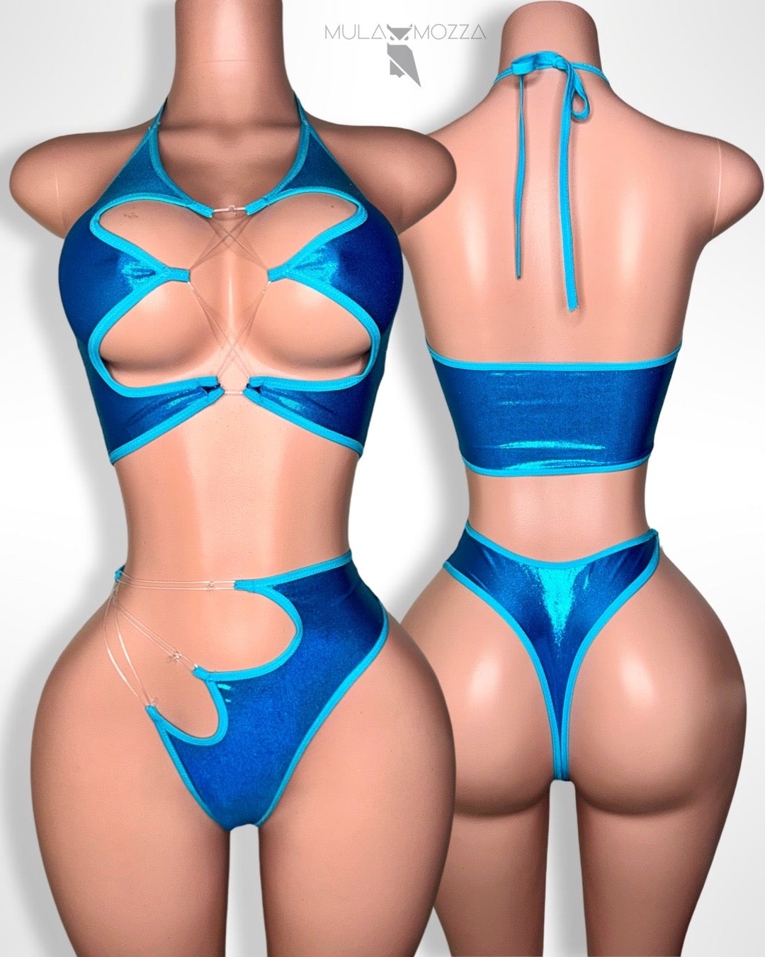 LUNA - Turquoise Asymmetrical Two Piece