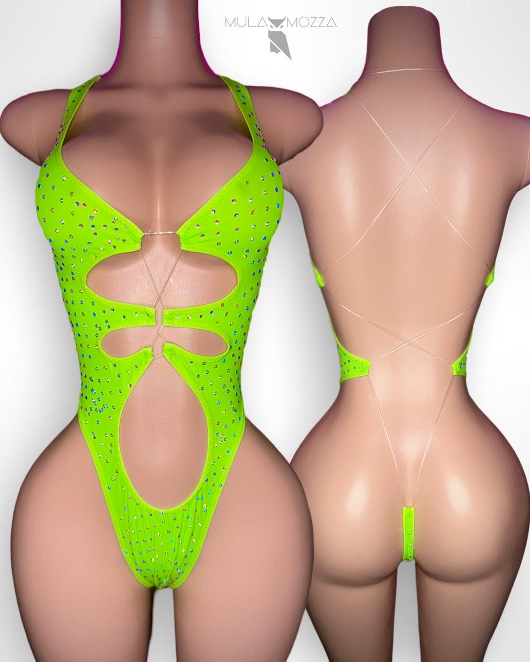 ELIZABETH - Neon Green One Piece