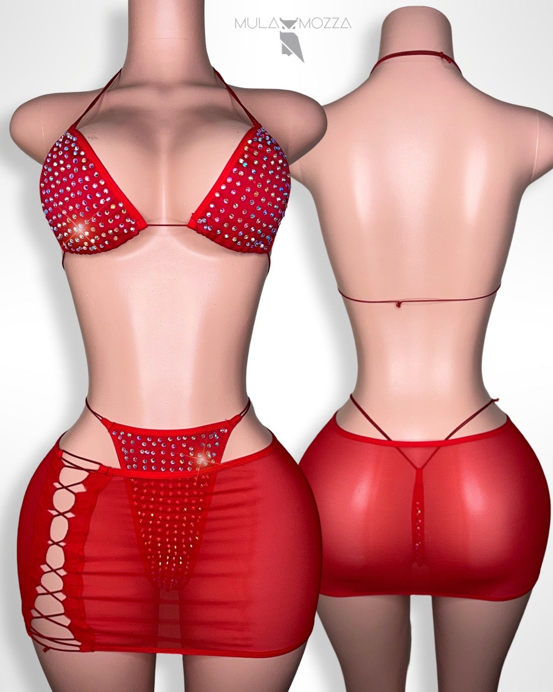 VESPERA - Ruby Red Skirt Set