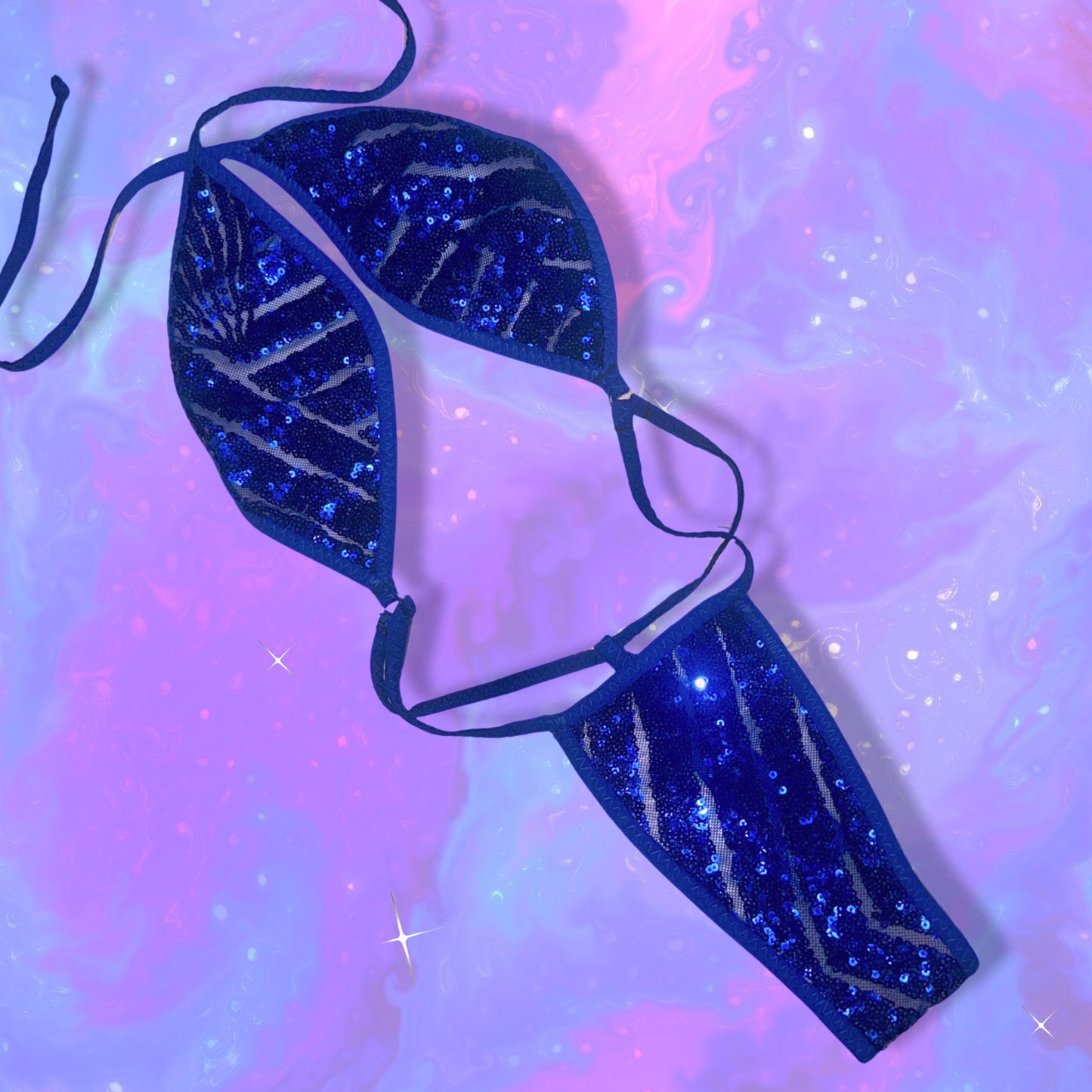 SLINGSHOT - Blue Sequin One Piece