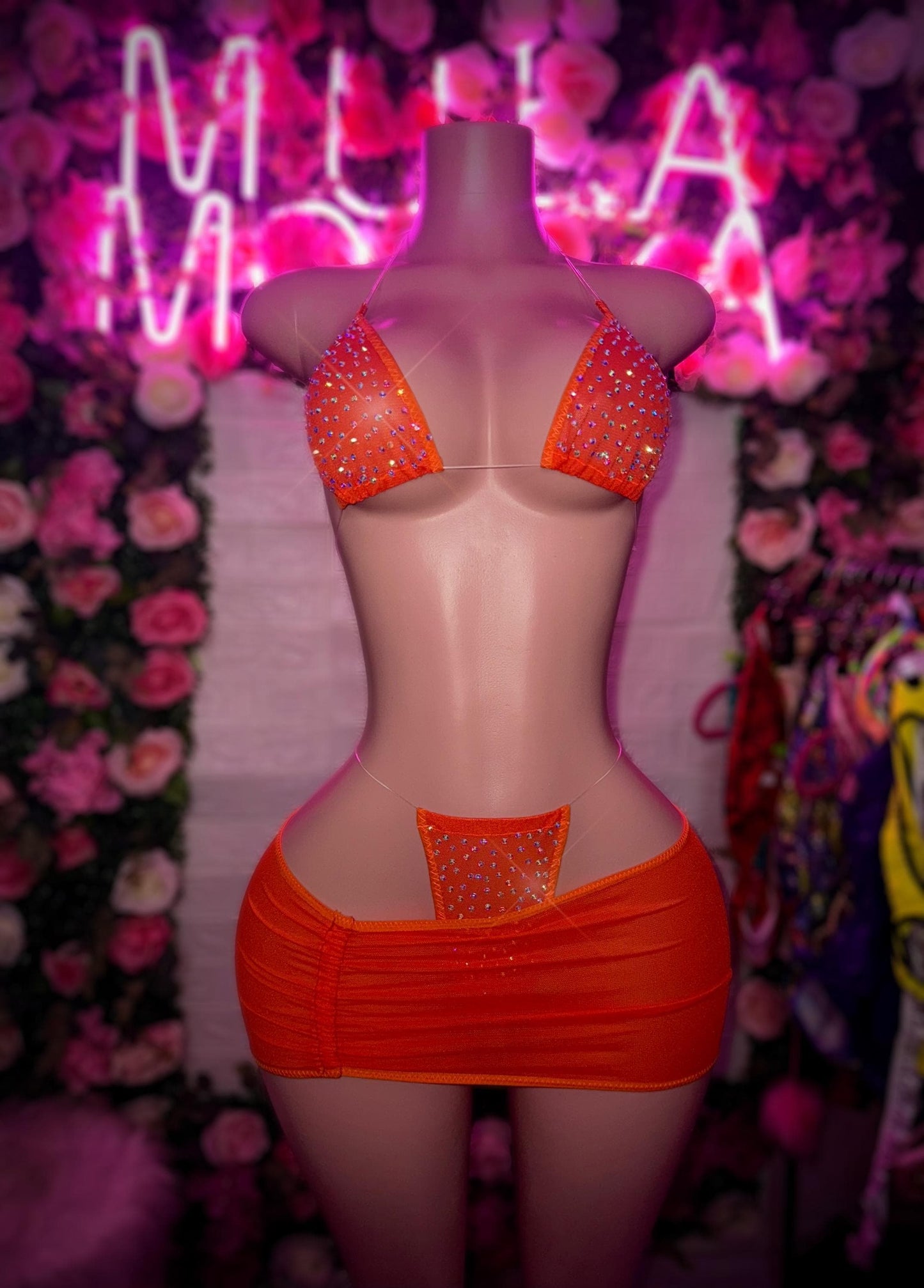 APHRODITE - Orange Skirt Set