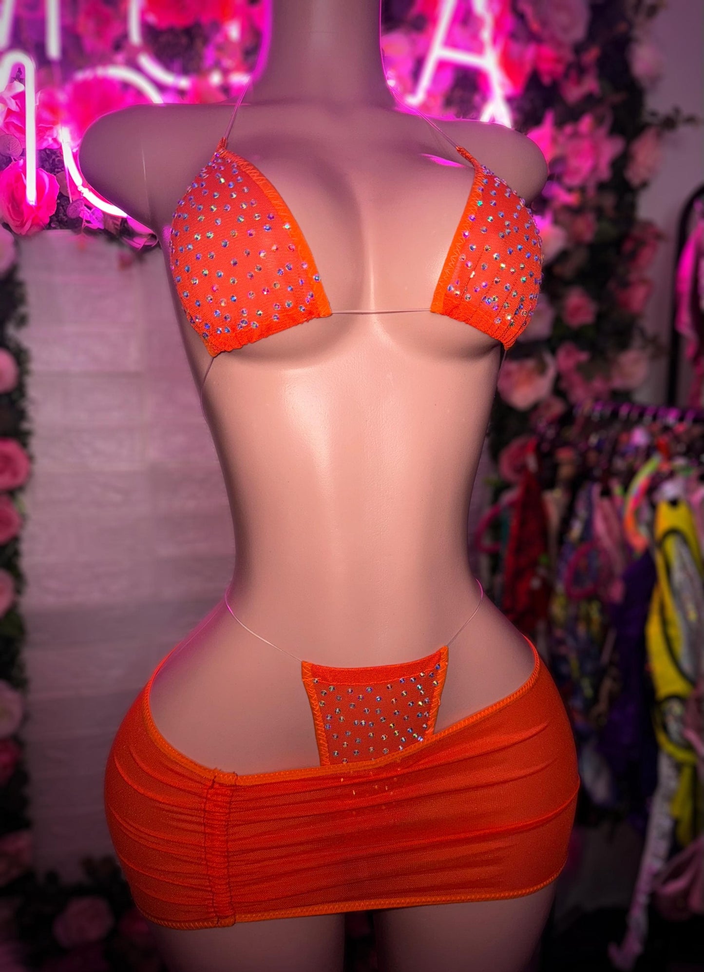 APHRODITE - Orange Skirt Set