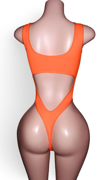 CELESTINE Neon Orange Bodysuit - Ready to Ship
