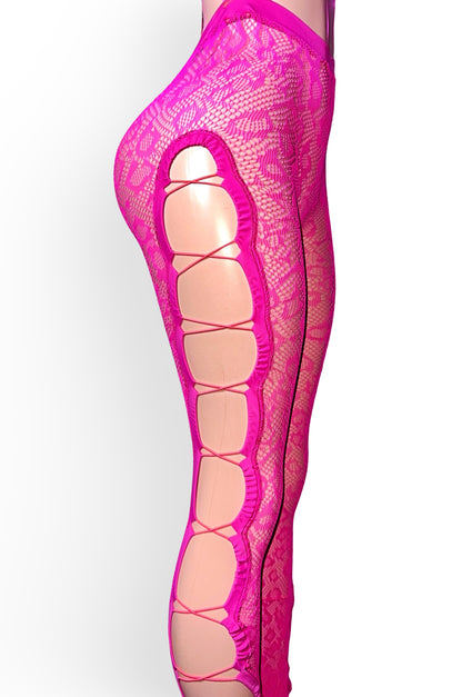 Fuchsia Fever Fishnet Jumpsuit