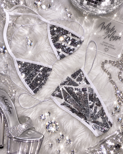 PIXIE MICROKINI - Silver Sequin