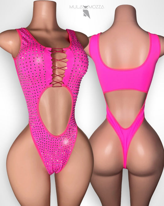 CELESTINE - Neon Pink One Piece