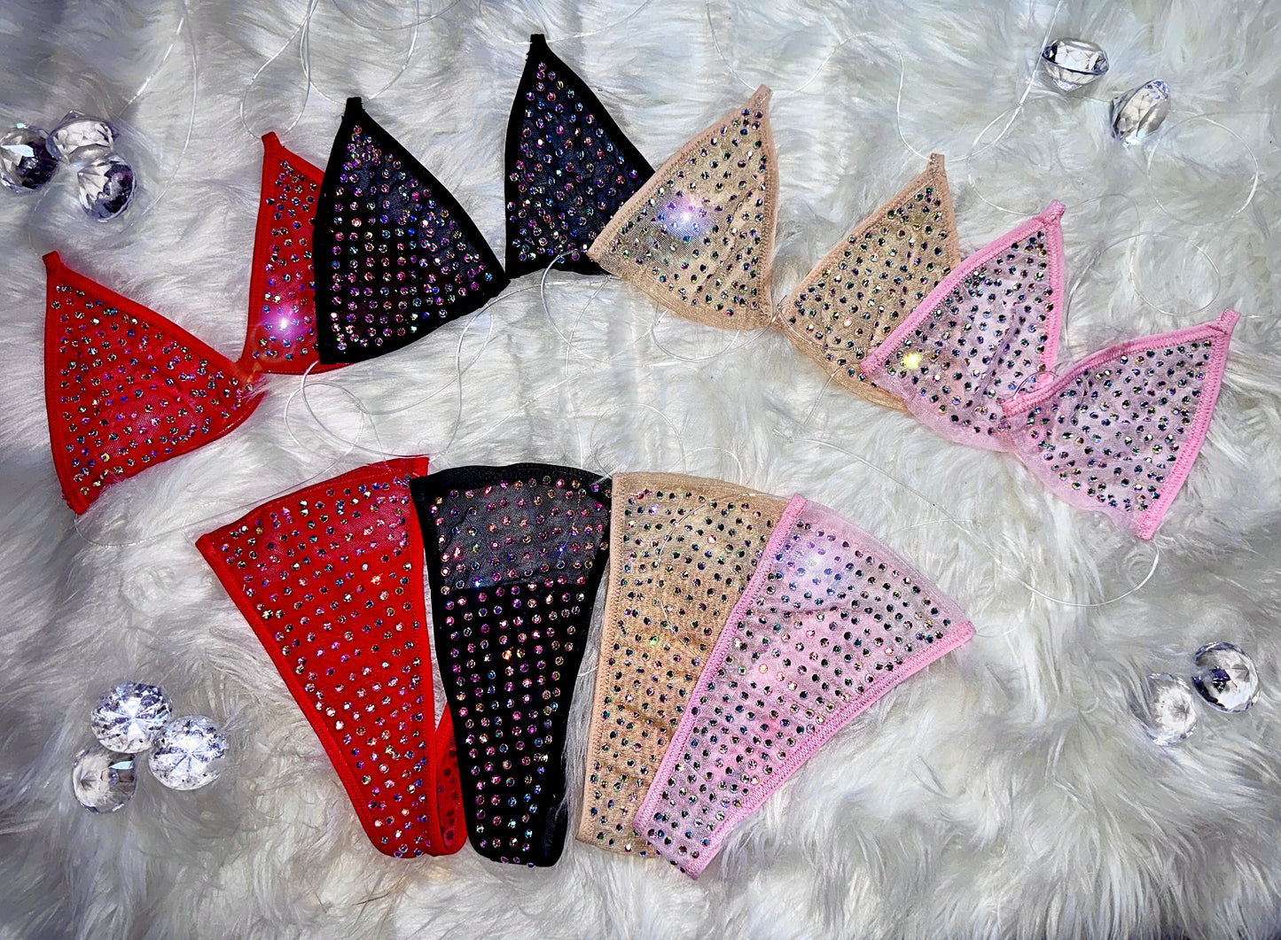 VENUS - Sheer Rhinestone Bikini - 9 Colors Available