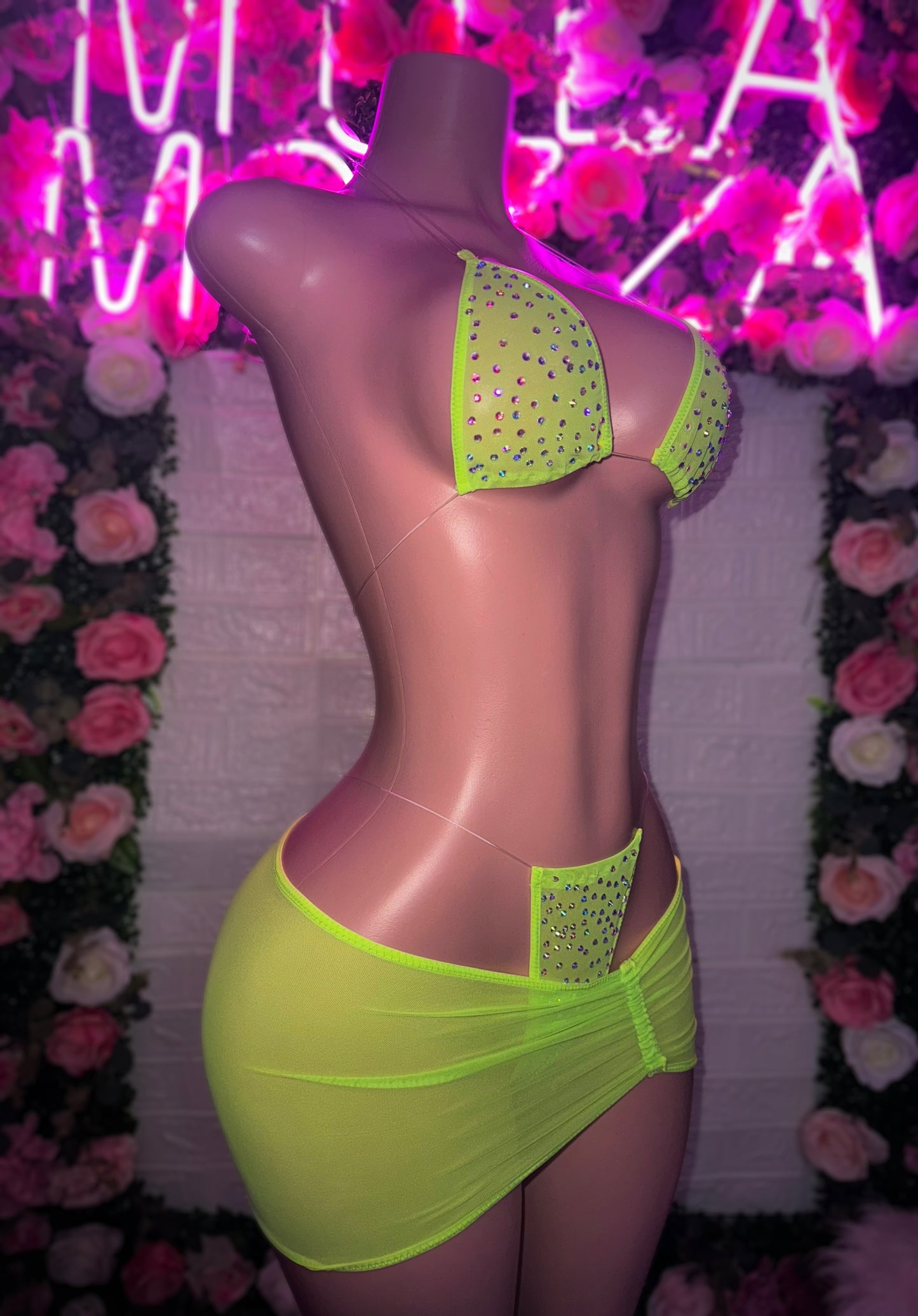 APHRODITE - Neon Green Skirt Set