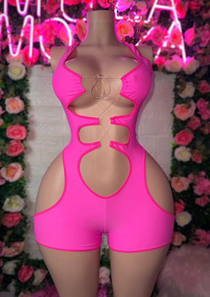 FREYA - Neon Pink Romper