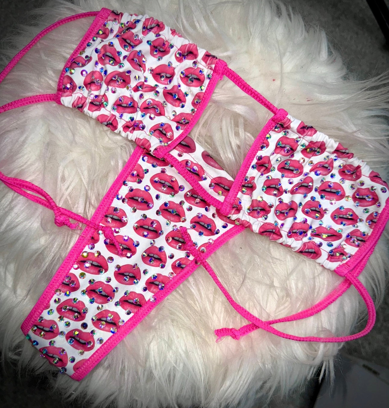 PINK LIPS SASHA TWO PIECE - READY TO SHIP