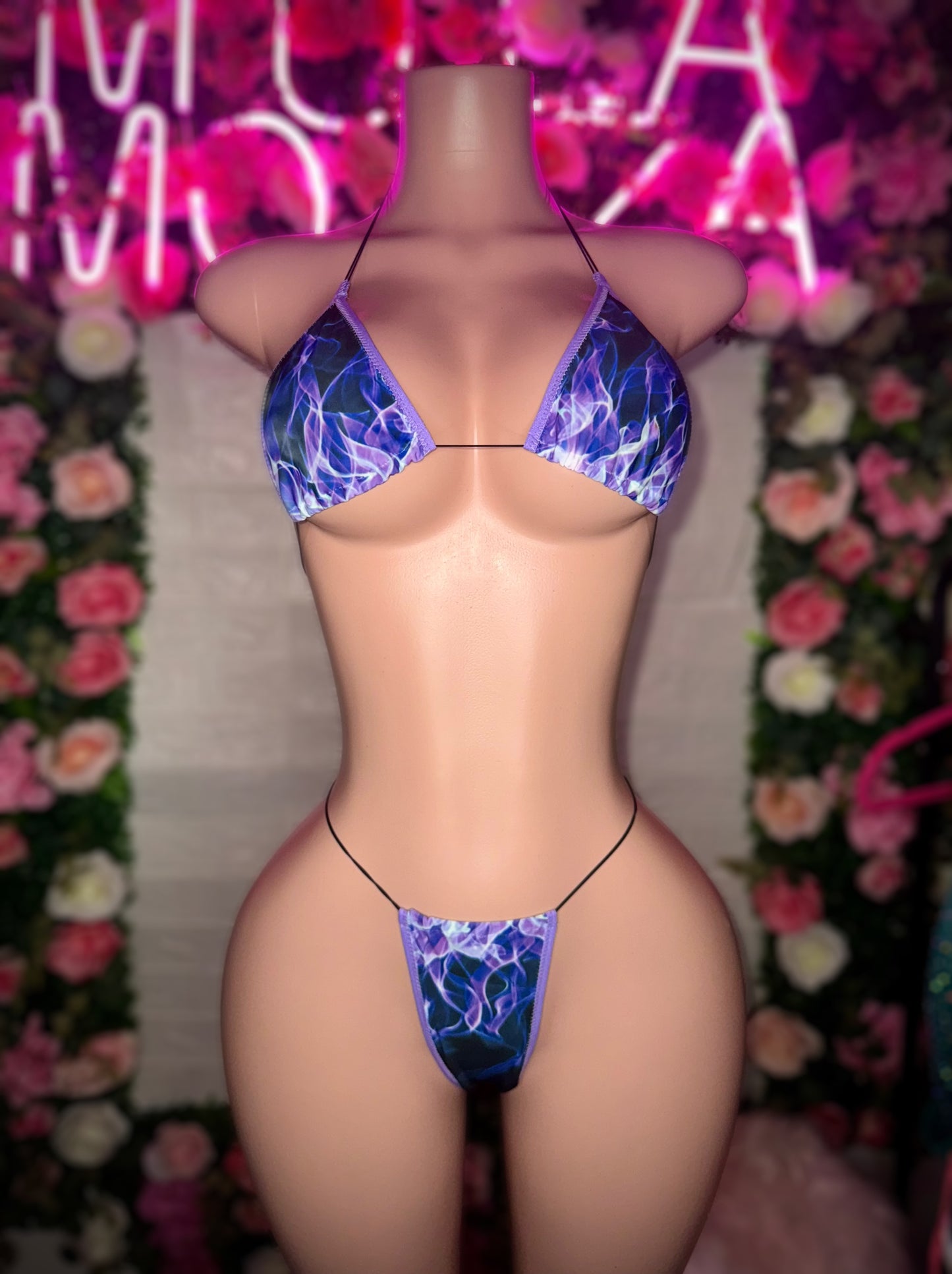 MICROKINI - Purple Flame Bikini READY TO SHIP