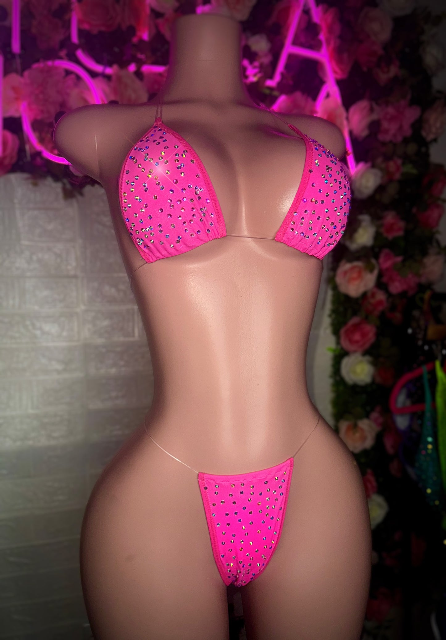 VENUS - Neon Pink Rhinestone Bikini