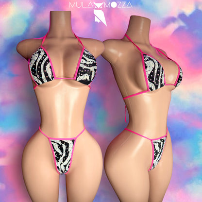 VENUS - Wild Zebra Rhinestone Bikini