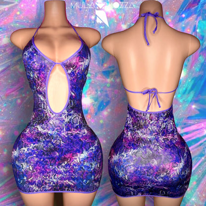 BETTY - Purple Snake Mini Dress