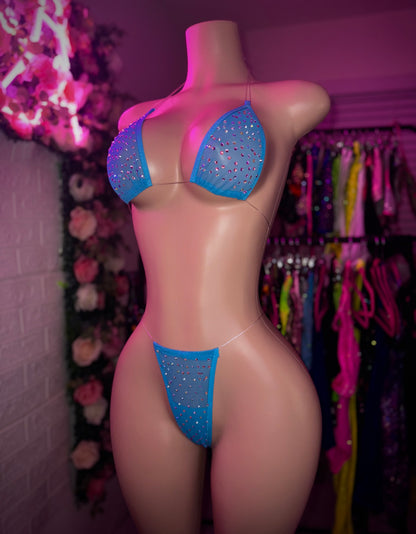 VENUS - Blue Sheer Rhinestone Bikini