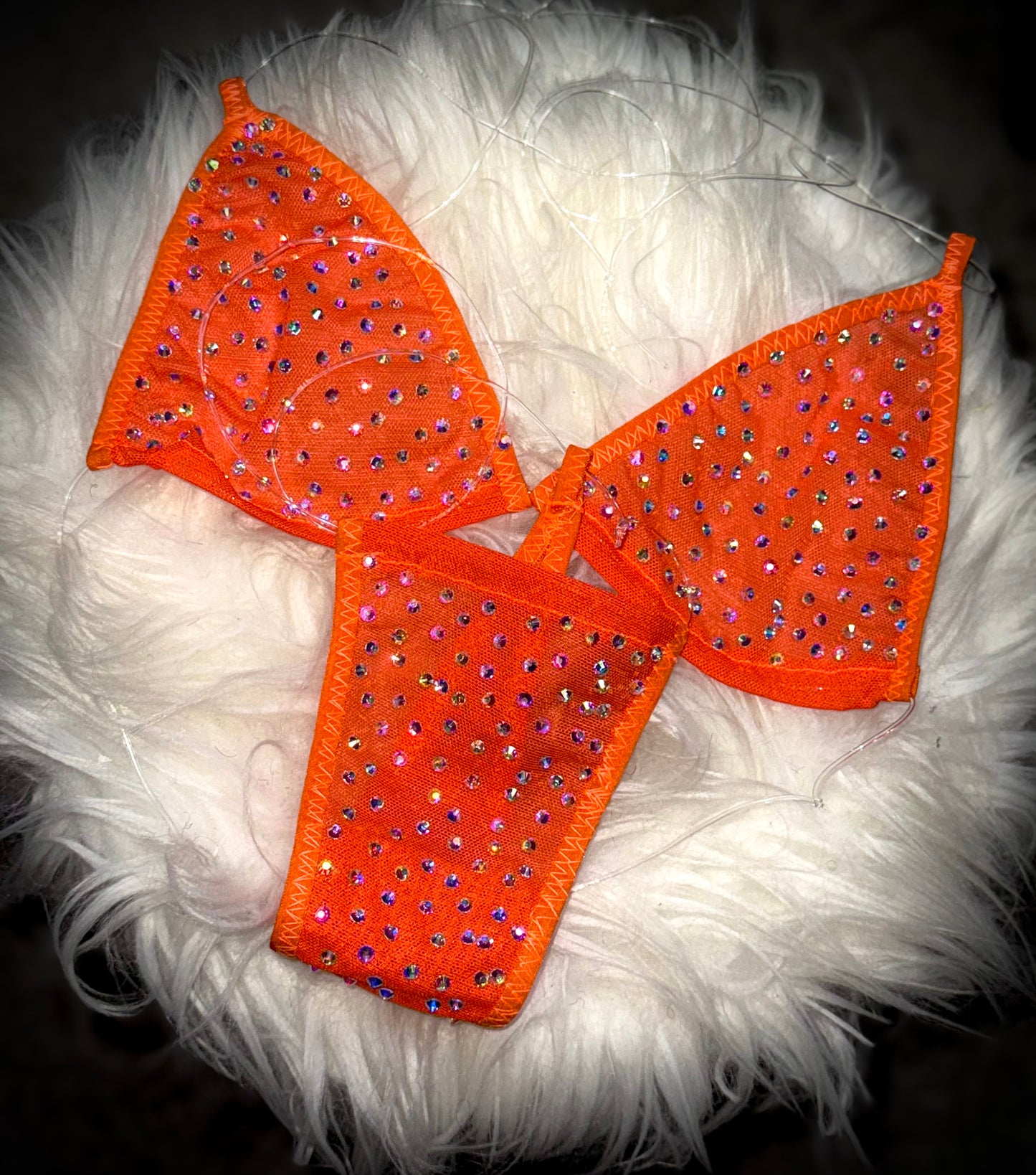 VENUS - Orange Sheer Rhinestone Bikini