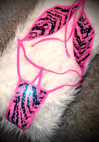 SLINGSHOT - Pink Zebra One Piece