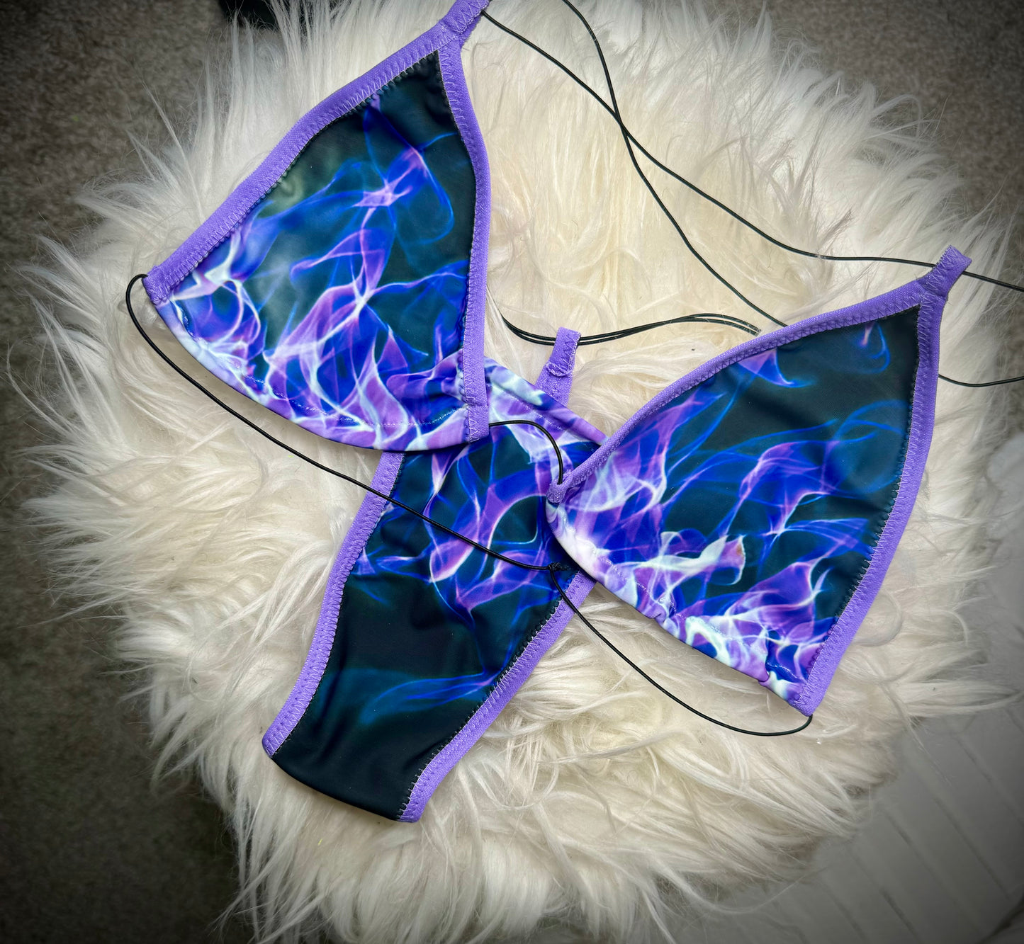 MICROKINI - Purple Flame Bikini READY TO SHIP