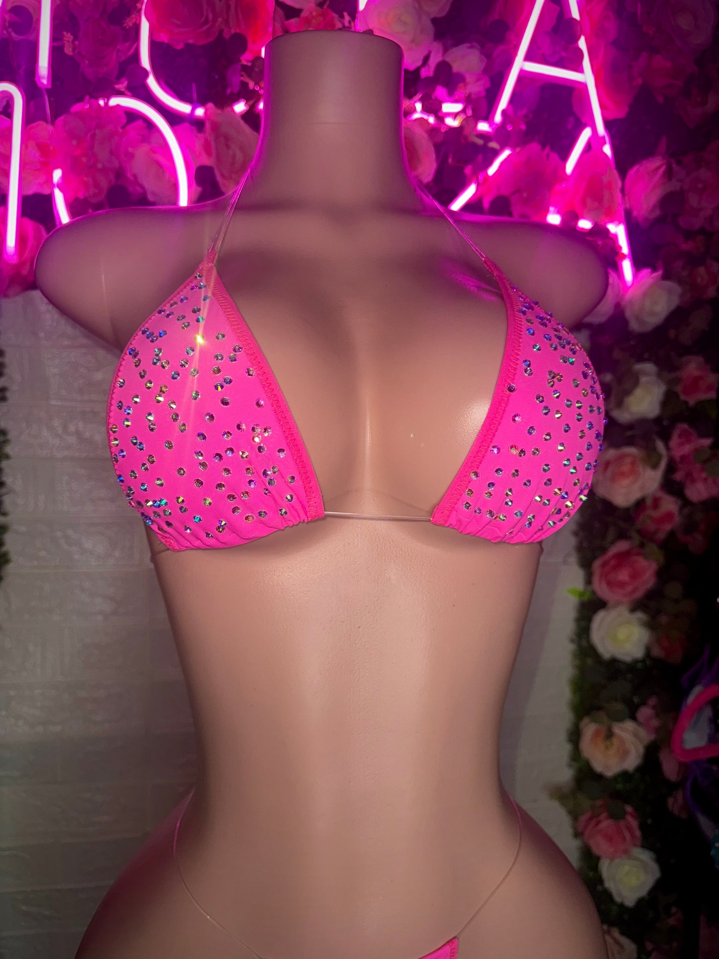 VENUS - Neon Pink Rhinestone Bikini