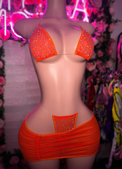 APHRODITE - Orange Skirt Set READY TO SHIP