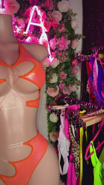 LUNA - Orange Creamsicle Asymmetrical Two Piece