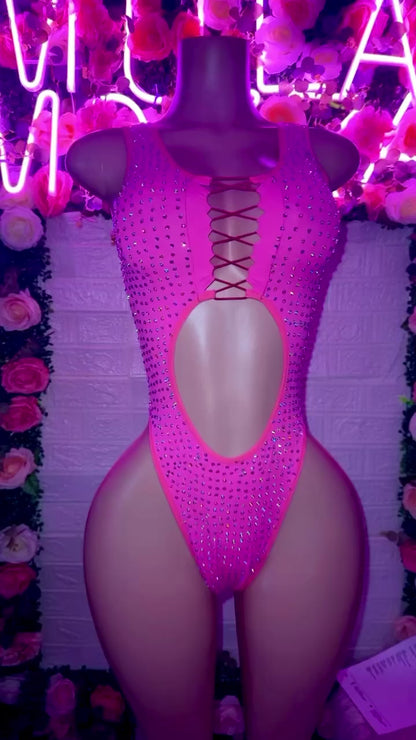 CELESTINE - Neon Pink One Piece