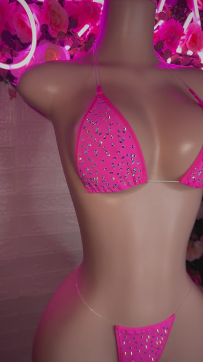 VENUS - Neon Pink Rhinestone Bikini