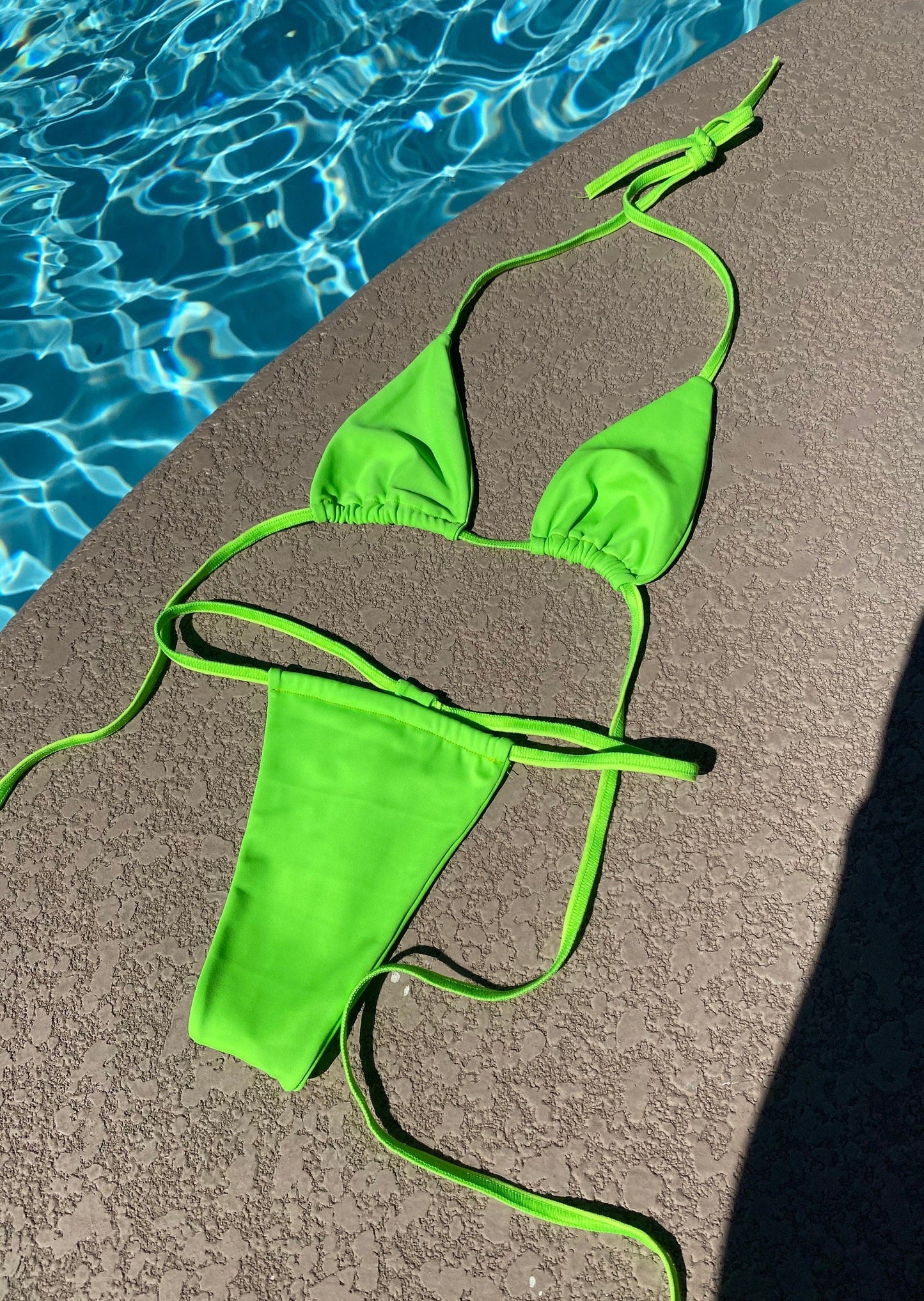 SADE - Neon Green G String Bikini