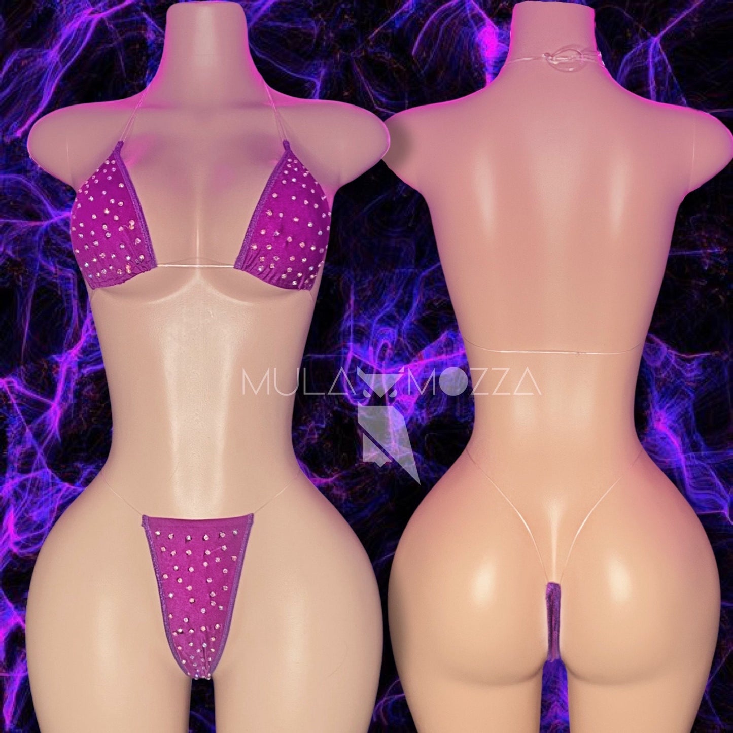 VENUS - Plum Purple Rhinestone Bikini