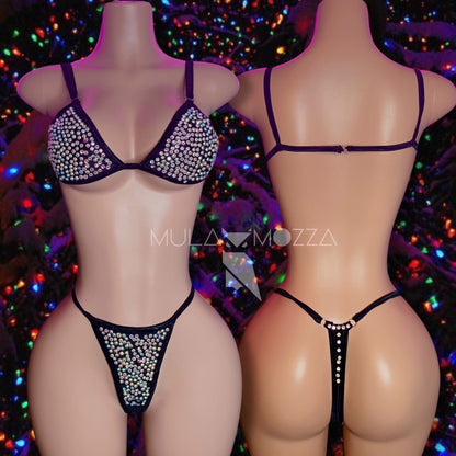 VENUS - Black Rhinestone Bikini